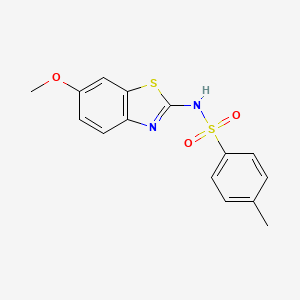 molecular formula C15H14N2O3S2 B11642256 N-(6-methoxy-1,3-benzothiazol-2-yl)-4-methylbenzenesulfonamide 