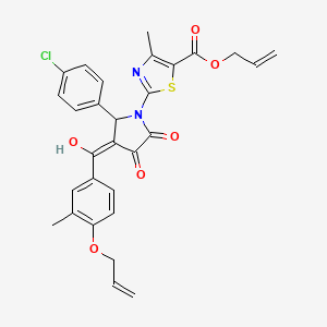 prop-2-en-1-yl 2-[2-(4-chlorophenyl)-4-hydroxy-3-{[3-methyl-4-(prop-2-en-1-yloxy)phenyl]carbonyl}-5-oxo-2,5-dihydro-1H-pyrrol-1-yl]-4-methyl-1,3-thiazole-5-carboxylate