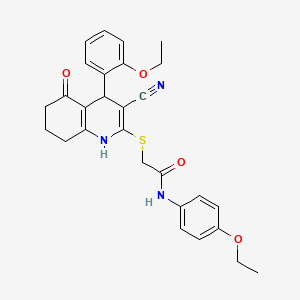 2-{[3-cyano-4-(2-ethoxyphenyl)-5-oxo-1,4,5,6,7,8-hexahydroquinolin-2-yl]sulfanyl}-N-(4-ethoxyphenyl)acetamide