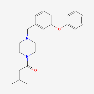 molecular formula C22H28N2O2 B11642272 3-Methyl-1-{4-[(3-phenoxyphenyl)methyl]piperazin-1-YL}butan-1-one 