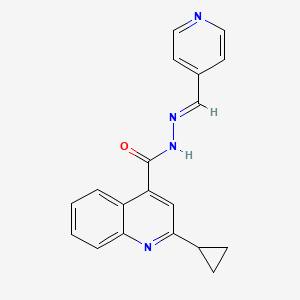 2-cyclopropyl-N'-[(E)-pyridin-4-ylmethylidene]quinoline-4-carbohydrazide