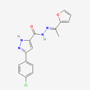 5-(4-chlorophenyl)-N'-[(1E)-1-(furan-2-yl)ethylidene]-1H-pyrazole-3-carbohydrazide