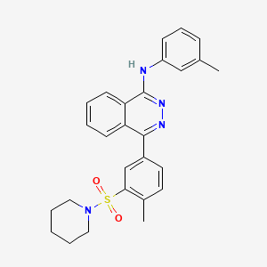 molecular formula C27H28N4O2S B11642311 N-(3-methylphenyl)-4-[4-methyl-3-(piperidin-1-ylsulfonyl)phenyl]phthalazin-1-amine 