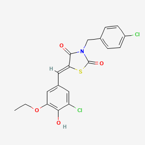 molecular formula C19H15Cl2NO4S B11642319 (5Z)-5-[(3-chloro-5-ethoxy-4-hydroxyphenyl)methylidene]-3-[(4-chlorophenyl)methyl]-1,3-thiazolidine-2,4-dione 