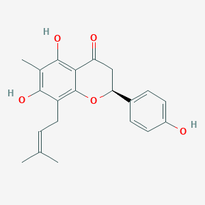 molecular formula C21H22O5 B1164233 5,7,4'-Trihydroxy-6-methyl-8-prenylflavanone CAS No. 261776-60-7