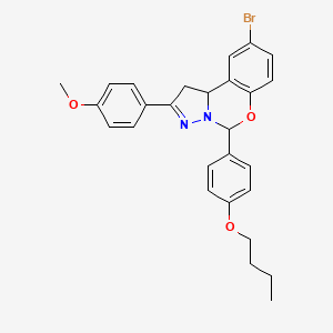 9-Bromo-5-(4-butoxyphenyl)-2-(4-methoxyphenyl)-1,10b-dihydropyrazolo[1,5-c][1,3]benzoxazine