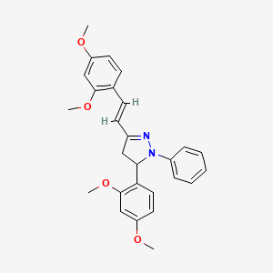 5-(2,4-dimethoxyphenyl)-3-[(E)-2-(2,4-dimethoxyphenyl)ethenyl]-1-phenyl-4,5-dihydro-1H-pyrazole