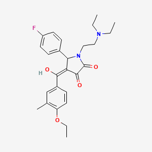 molecular formula C26H31FN2O4 B11642373 1-[2-(diethylamino)ethyl]-4-(4-ethoxy-3-methylbenzoyl)-5-(4-fluorophenyl)-3-hydroxy-2,5-dihydro-1H-pyrrol-2-one 