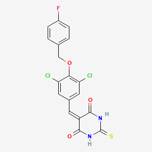 5-{3,5-dichloro-4-[(4-fluorobenzyl)oxy]benzylidene}-2-thioxodihydropyrimidine-4,6(1H,5H)-dione