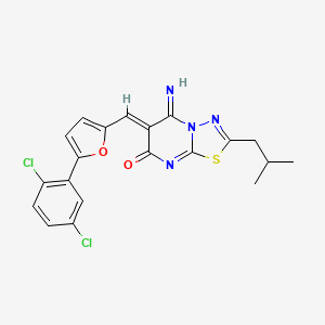 (6Z)-6-{[5-(2,5-dichlorophenyl)furan-2-yl]methylidene}-5-imino-2-(2-methylpropyl)-5,6-dihydro-7H-[1,3,4]thiadiazolo[3,2-a]pyrimidin-7-one