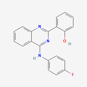 molecular formula C20H14FN3O B11642400 2-{4-[(4-Fluorophenyl)amino]quinazolin-2-yl}phenol 