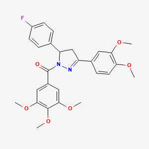 3-(3,4-dimethoxyphenyl)-5-(4-fluorophenyl)-1-(3,4,5-trimethoxybenzoyl)-4,5-dihydro-1H-pyrazole