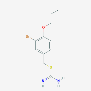 molecular formula C11H15BrN2OS B11642419 3-Bromo-4-propoxybenzyl carbamimidothioate 