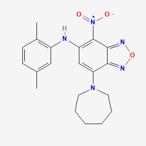 molecular formula C20H23N5O3 B11642431 7-(azepan-1-yl)-N-(2,5-dimethylphenyl)-4-nitro-2,1,3-benzoxadiazol-5-amine 