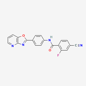 4-cyano-2-fluoro-N-[4-([1,3]oxazolo[4,5-b]pyridin-2-yl)phenyl]benzamide