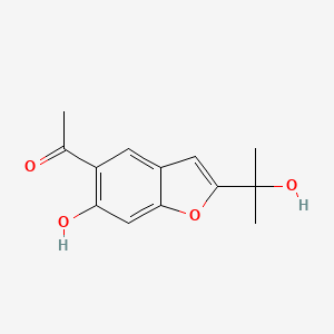 molecular formula C13H14O4 B1164247 5-乙酰基-6-羟基-2-(1-羟基-1-甲基乙基)苯并呋喃 CAS No. 173992-05-7