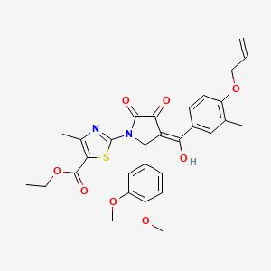 ethyl 2-[2-(3,4-dimethoxyphenyl)-4-hydroxy-3-{[3-methyl-4-(prop-2-en-1-yloxy)phenyl]carbonyl}-5-oxo-2,5-dihydro-1H-pyrrol-1-yl]-4-methyl-1,3-thiazole-5-carboxylate