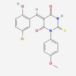 molecular formula C18H13BrN2O4S B11642501 (5Z)-5-(5-bromo-2-hydroxybenzylidene)-1-(4-methoxyphenyl)-2-thioxodihydropyrimidine-4,6(1H,5H)-dione 