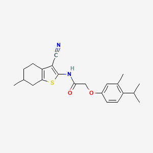 N-(3-cyano-6-methyl-4,5,6,7-tetrahydro-1-benzothiophen-2-yl)-2-[3-methyl-4-(propan-2-yl)phenoxy]acetamide