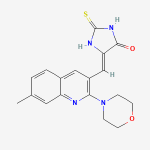 molecular formula C18H18N4O2S B11642524 (4Z)-4-{[7-methyl-2-(morpholin-4-yl)quinolin-3-yl]methylidene}-2-sulfanyl-4H-imidazol-5-ol 