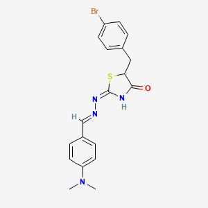 (2E)-5-(4-bromobenzyl)-2-{(2E)-[4-(dimethylamino)benzylidene]hydrazinylidene}-1,3-thiazolidin-4-one