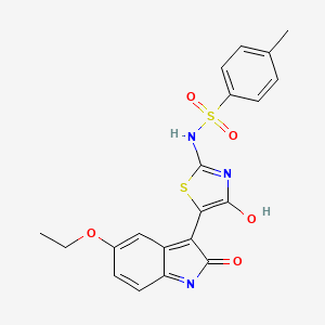 N-[(2Z,5Z)-5-(5-ethoxy-2-oxo-1,2-dihydro-3H-indol-3-ylidene)-4-oxo-1,3-thiazolidin-2-ylidene]-4-methylbenzenesulfonamide