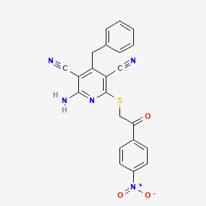 2-Amino-4-benzyl-6-{[2-(4-nitrophenyl)-2-oxoethyl]sulfanyl}pyridine-3,5-dicarbonitrile