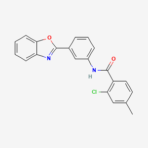 molecular formula C21H15ClN2O2 B11642603 N-[3-(1,3-benzoxazol-2-yl)phenyl]-2-chloro-4-methylbenzamide 