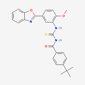 N-{[5-(1,3-benzoxazol-2-yl)-2-methoxyphenyl]carbamothioyl}-4-tert-butylbenzamide