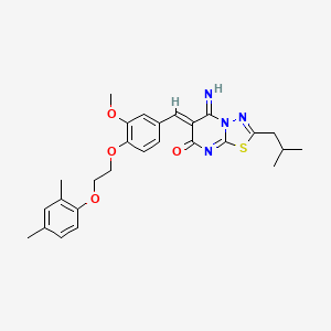 (6Z)-6-{4-[2-(2,4-dimethylphenoxy)ethoxy]-3-methoxybenzylidene}-5-imino-2-(2-methylpropyl)-5,6-dihydro-7H-[1,3,4]thiadiazolo[3,2-a]pyrimidin-7-one