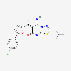 (6Z)-6-{[5-(4-chlorophenyl)furan-2-yl]methylidene}-5-imino-2-(2-methylpropyl)-5,6-dihydro-7H-[1,3,4]thiadiazolo[3,2-a]pyrimidin-7-one