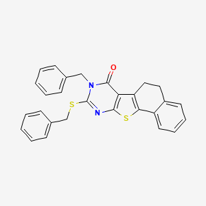 13-benzyl-14-benzylsulfanyl-17-thia-13,15-diazatetracyclo[8.7.0.02,7.011,16]heptadeca-1(10),2,4,6,11(16),14-hexaen-12-one