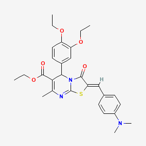 ethyl (2Z)-5-(3,4-diethoxyphenyl)-2-[4-(dimethylamino)benzylidene]-7-methyl-3-oxo-2,3-dihydro-5H-[1,3]thiazolo[3,2-a]pyrimidine-6-carboxylate