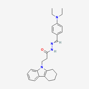 molecular formula C26H32N4O B11642690 N'-[4-(diethylamino)benzylidene]-3-(1,2,3,4-tetrahydro-9H-carbazol-9-yl)propanehydrazide 