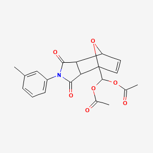 molecular formula C20H19NO7 B11642693 [2-(3-methylphenyl)-1,3-dioxo-1,2,3,3a,7,7a-hexahydro-4H-4,7-epoxyisoindol-4-yl]methanediyl diacetate 