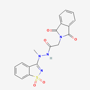 molecular formula C18H14N4O5S B11642721 N'-(1,1-dioxido-1,2-benzisothiazol-3-yl)-2-(1,3-dioxo-1,3-dihydro-2H-isoindol-2-yl)-N'-methylacetohydrazide 