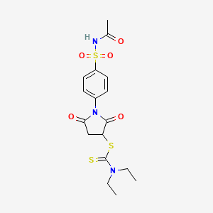 1-[4-(Acetylsulfamoyl)phenyl]-2,5-dioxopyrrolidin-3-yl diethylcarbamodithioate