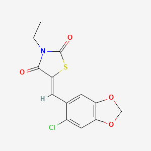 (5Z)-5-[(6-chloro-1,3-benzodioxol-5-yl)methylidene]-3-ethyl-1,3-thiazolidine-2,4-dione