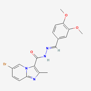 6-bromo-N'-[(E)-(3,4-dimethoxyphenyl)methylidene]-2-methylimidazo[1,2-a]pyridine-3-carbohydrazide