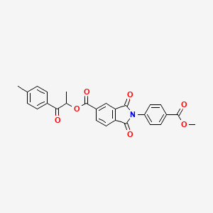 1-(4-methylphenyl)-1-oxopropan-2-yl 2-[4-(methoxycarbonyl)phenyl]-1,3-dioxo-2,3-dihydro-1H-isoindole-5-carboxylate