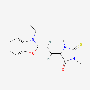 molecular formula C16H17N3O2S B11642792 (5Z)-5-[(2Z)-2-(3-ethyl-1,3-benzoxazol-2(3H)-ylidene)ethylidene]-1,3-dimethyl-2-thioxoimidazolidin-4-one 