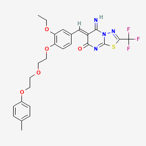 (6Z)-6-(3-ethoxy-4-{2-[2-(4-methylphenoxy)ethoxy]ethoxy}benzylidene)-5-imino-2-(trifluoromethyl)-5,6-dihydro-7H-[1,3,4]thiadiazolo[3,2-a]pyrimidin-7-one