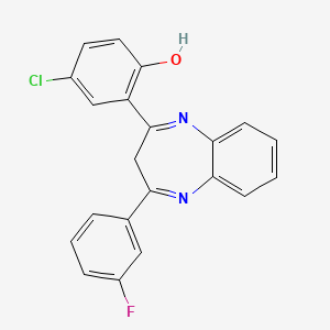 4-chloro-2-[4-(3-fluorophenyl)-3H-1,5-benzodiazepin-2-yl]phenol