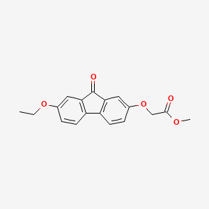 molecular formula C18H16O5 B11642814 (7-Ethoxy-9-oxo-9H-fluoren-2-yloxy)-acetic acid, methyl ester 