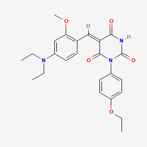 molecular formula C24H27N3O5 B11642821 (5Z)-5-[4-(diethylamino)-2-methoxybenzylidene]-1-(4-ethoxyphenyl)pyrimidine-2,4,6(1H,3H,5H)-trione 