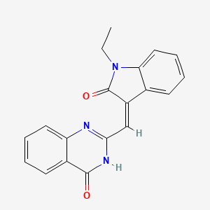 molecular formula C19H15N3O2 B11642838 2-[(Z)-(1-ethyl-2-oxo-1,2-dihydro-3H-indol-3-ylidene)methyl]quinazolin-4(3H)-one 