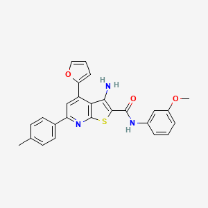 molecular formula C26H21N3O3S B11642849 3-amino-4-(furan-2-yl)-N-(3-methoxyphenyl)-6-(4-methylphenyl)thieno[2,3-b]pyridine-2-carboxamide 