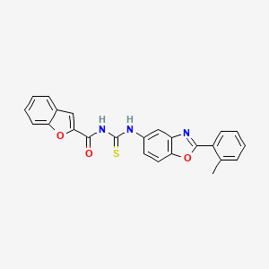 molecular formula C24H17N3O3S B11642861 N-{[2-(2-methylphenyl)-1,3-benzoxazol-5-yl]carbamothioyl}-1-benzofuran-2-carboxamide 