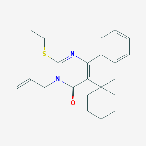 2-(ethylsulfanyl)-3-(prop-2-en-1-yl)-3H-spiro[benzo[h]quinazoline-5,1'-cyclohexan]-4(6H)-one