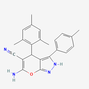 6-Amino-3-(4-methylphenyl)-4-(2,4,6-trimethylphenyl)-1,4-dihydropyrano[2,3-c]pyrazole-5-carbonitrile